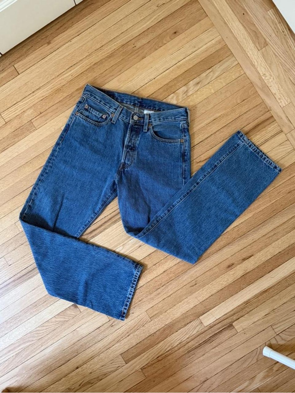 Levi's Straight Fit Dark Blue Denim Jeans